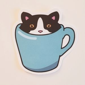 10/$10 Cat In Mug Sticker